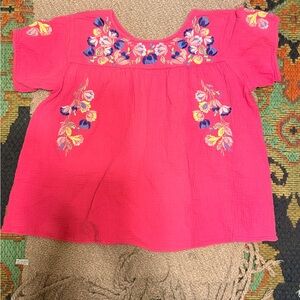 Pink Embroidered Women's Blouse
